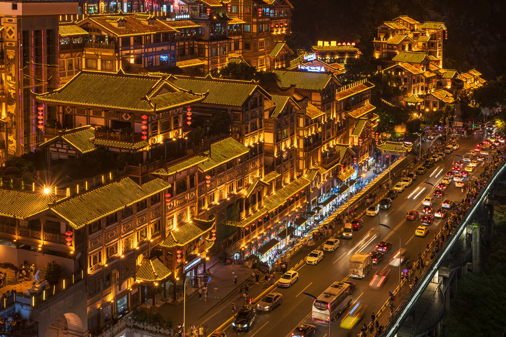 Hongya Cave and Liziba Station in Chongqing