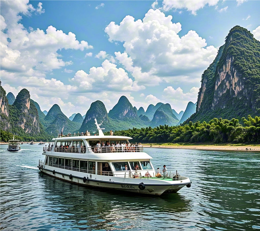 Guilin karst mountains and Li River landscape